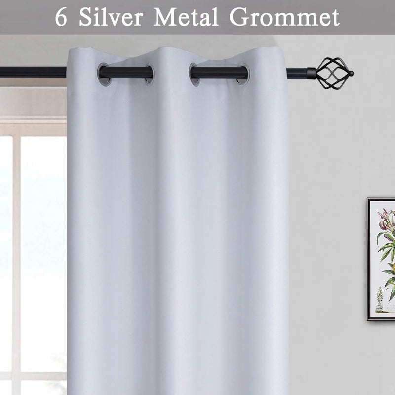 SimpleHome Gradient Color Ombre Blackout Curtains Thickening Polyester Eyelet Top Panels Thermal Insulated Grommet Window Drapes for Living Room/Bedroom (Black, 42W x 72L / 2 Panels) - Image 3